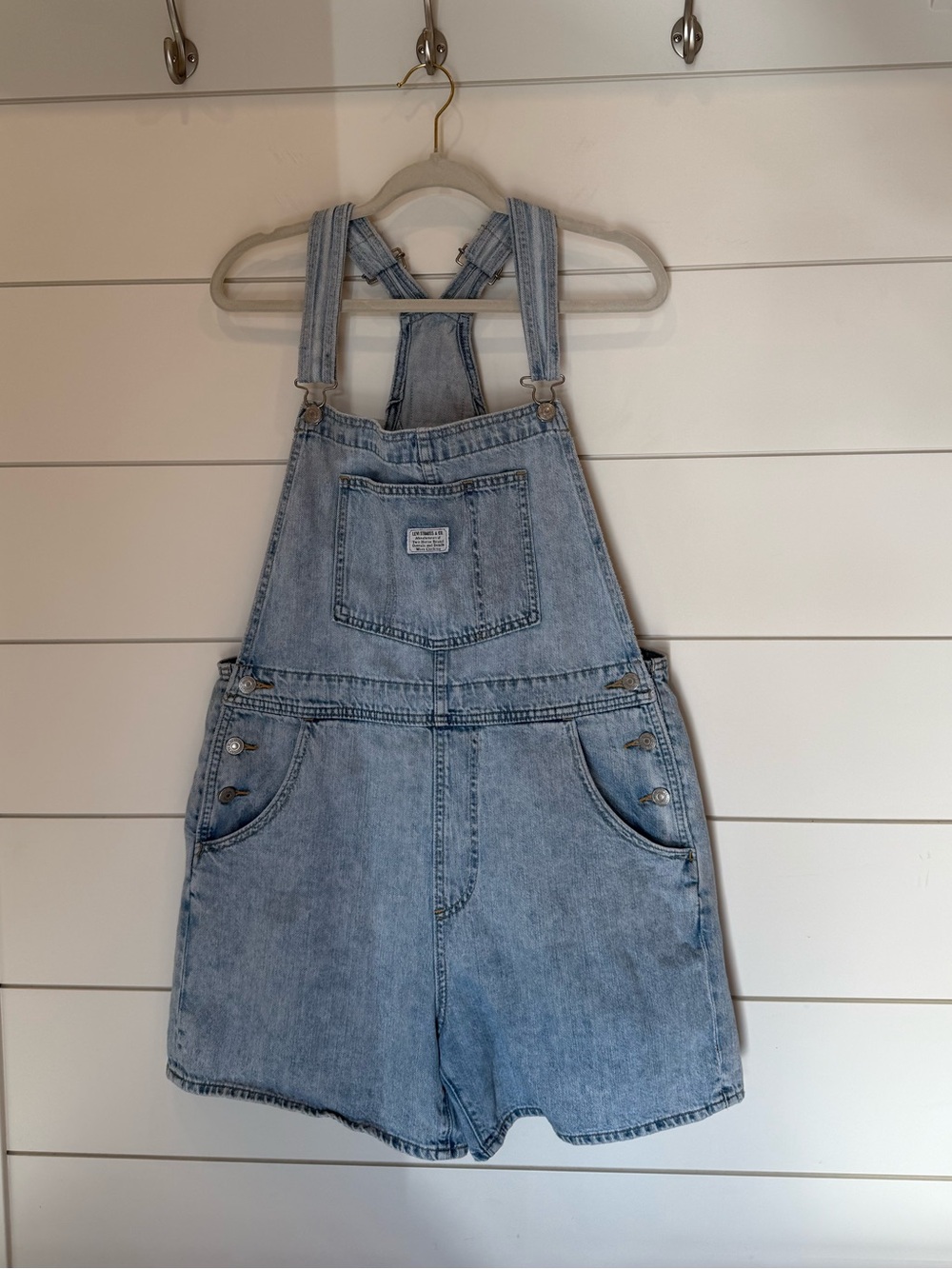 Levi's Denim Utility Shortalls | Size Large - Picture 3 of 10